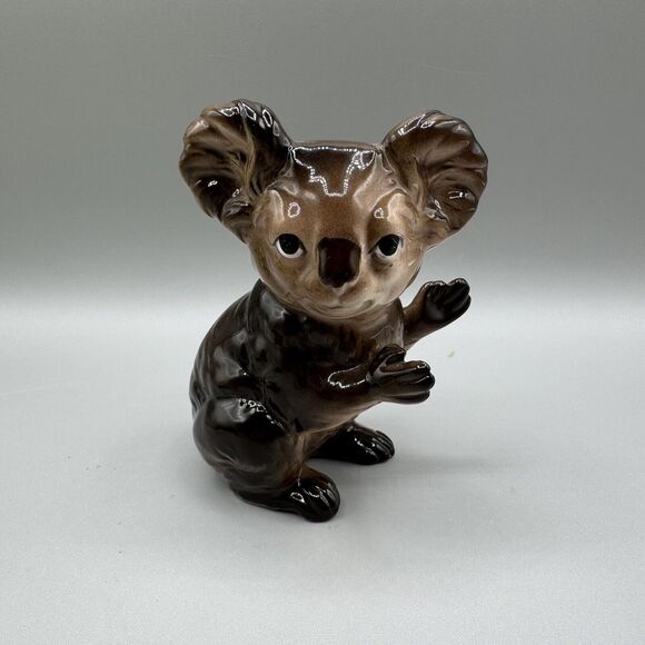 Vintage Norcrest Japan Miniature Koala Bear Figurine Ceramic w/ Sticker - Picture 1 of 8